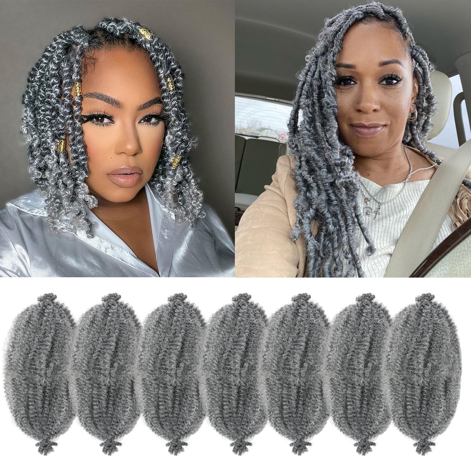 Amazon.com : Marley Twist Braiding Hair 12 Inch 7 Packs Mixed Gray